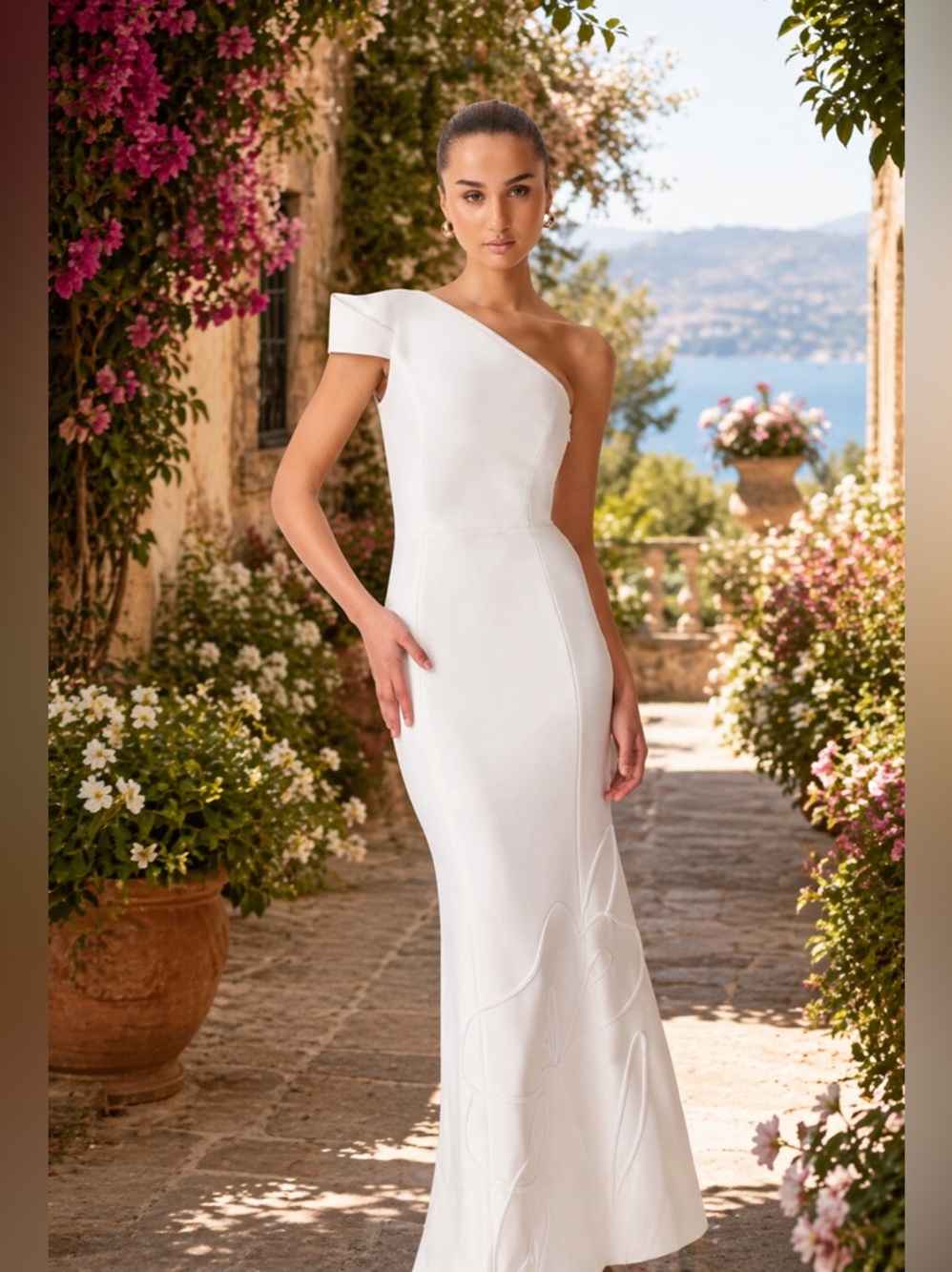 ELLIATT Opline One Shoulder Gown in White size S NWT